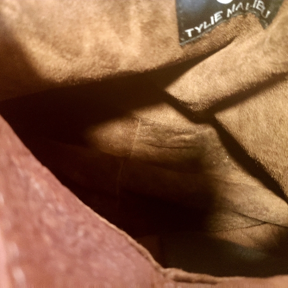 TYLIE MALIBU Dist.Peb. Brown Leather Handbag - Picture 9 of 11